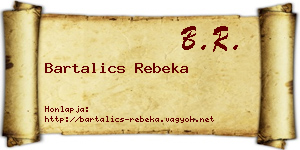 Bartalics Rebeka névjegykártya